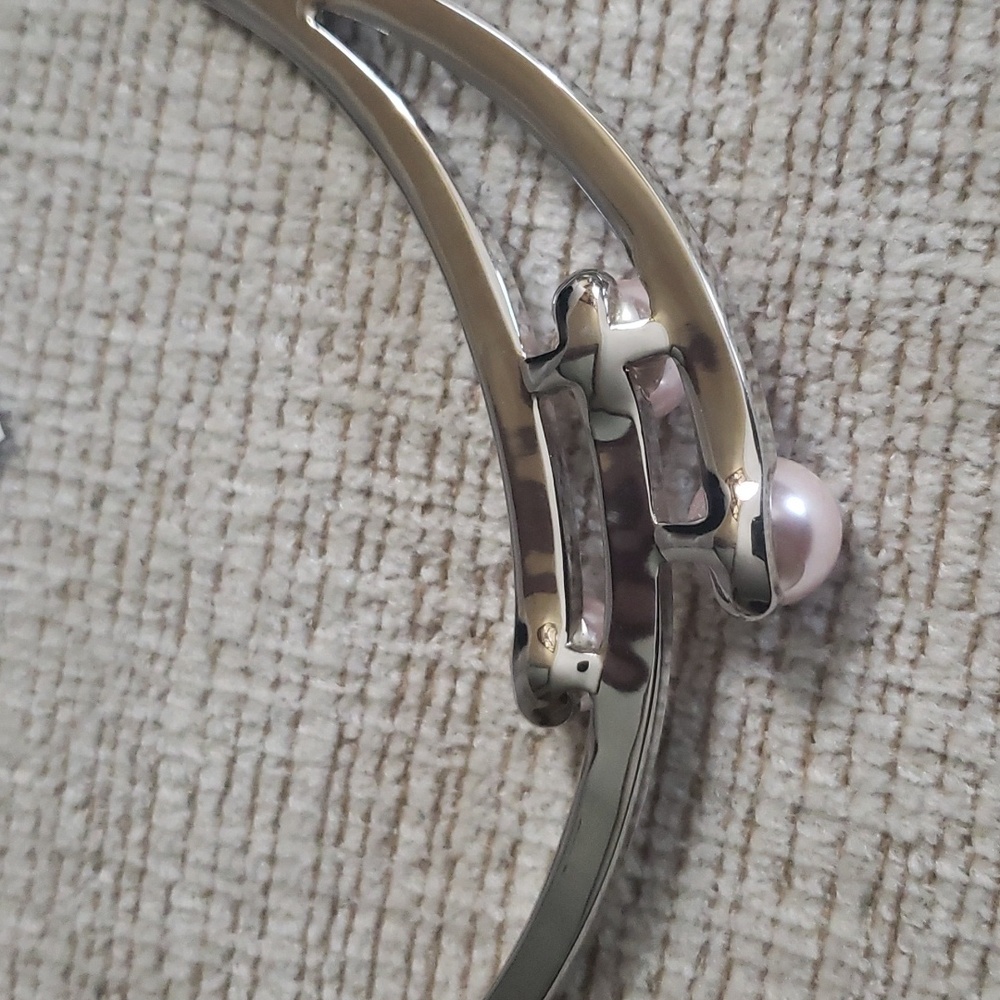 WHBM Necklace Silver Plated & Pink Pearl's + Matching earrings - Picture 9 of 14